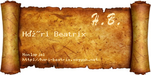 Hári Beatrix névjegykártya
