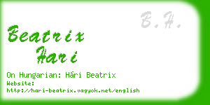 beatrix hari business card